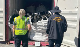AUS BORDER FORCE INTERCEPTS ILLEGAL TYRE WASTE